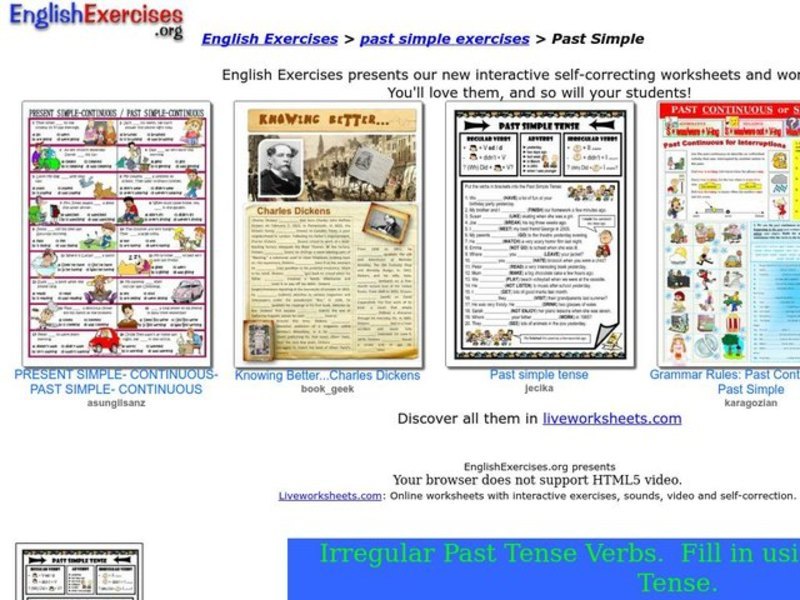Irregular Past Tense Verbs Interactive