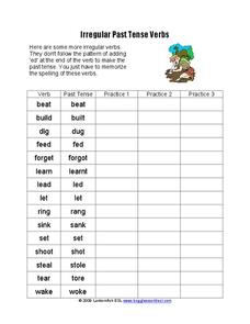 Irregular Past Tense Verbs Worksheet