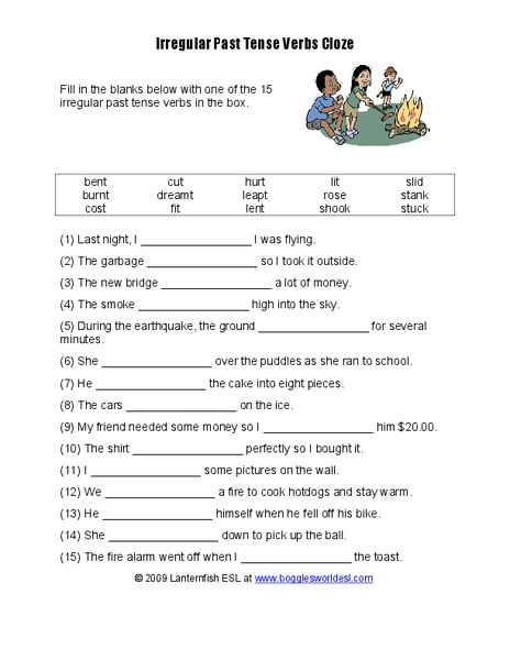 Irregular Past Tense Verbs Worksheet