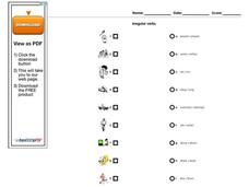 Irregular Verbs Worksheet