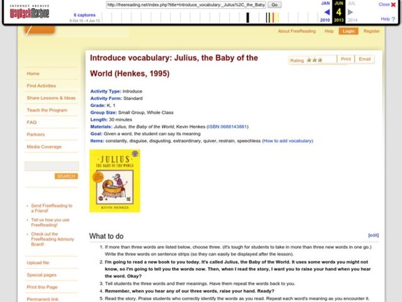 Introduce Vocabulary: Make Way for Ducklings Lesson Plan