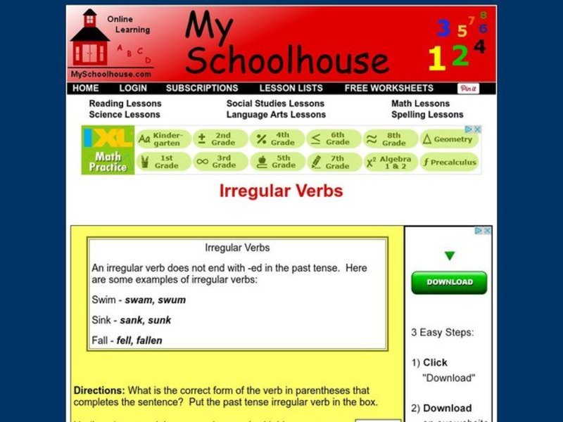 Irregular Verbs Interactive