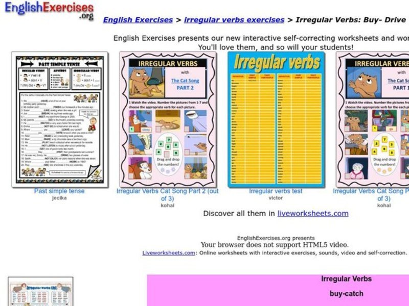 Irregular Verbs Interactive