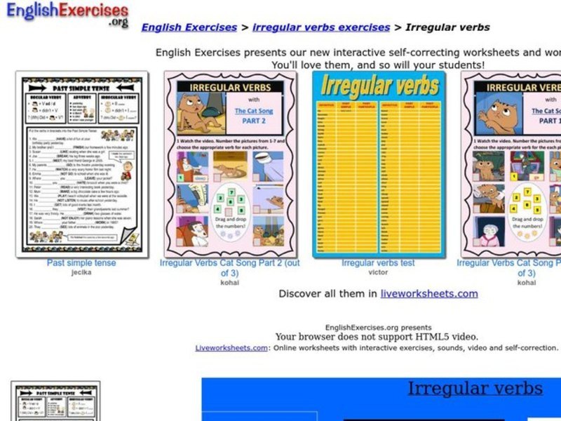 Irregular Verbs Interactive