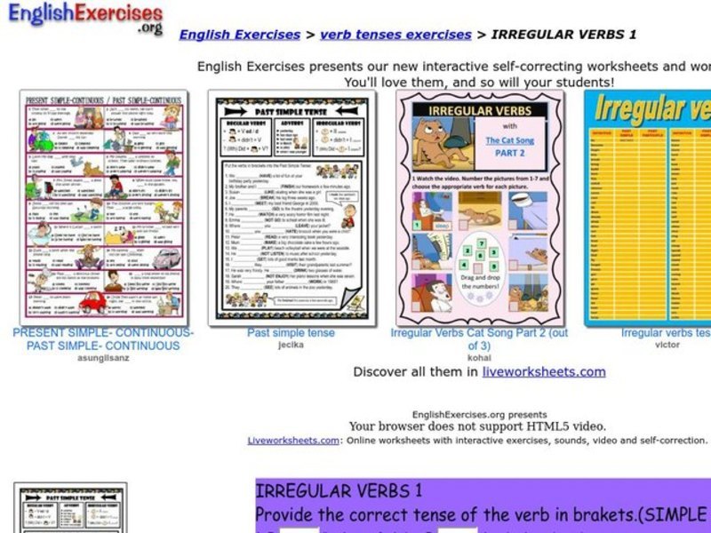 Irregular Verbs Interactive