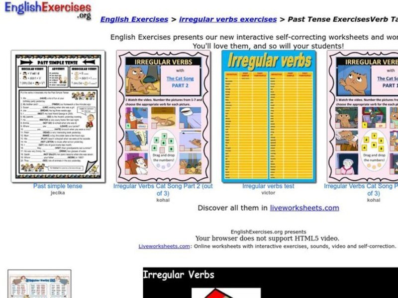 Irregular Verbs Interactive