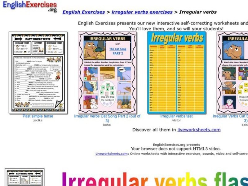 Irregular Verbs Interactive