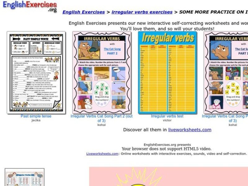 Irregular Verbs Practice Interactive