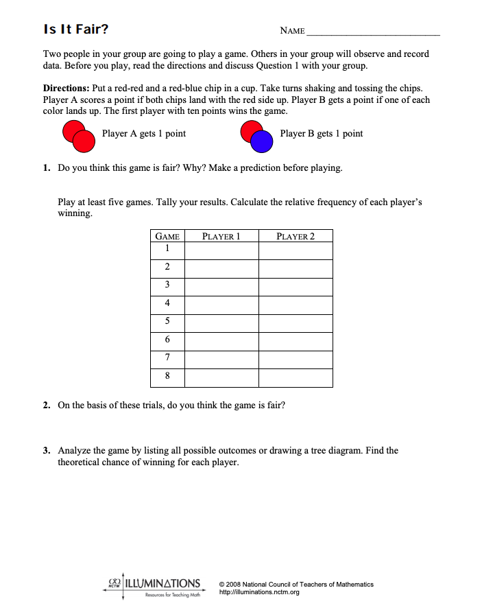 Is It Fair? Activity