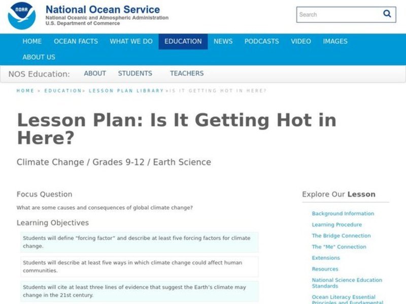 Is It Getting Hot In Here? Lesson Plan
