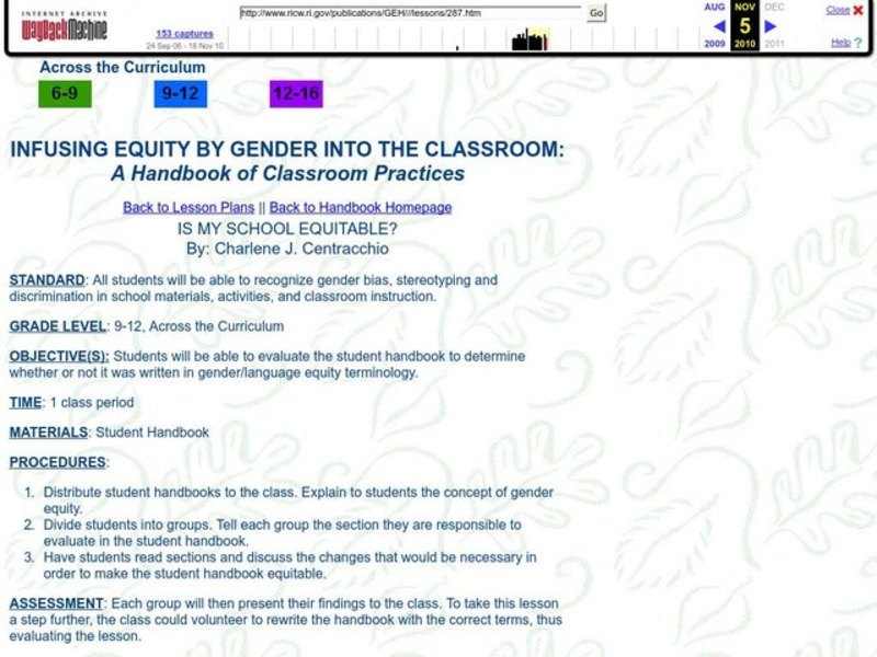 IS MY SCHOOL EQUITABLE? Lesson Plan