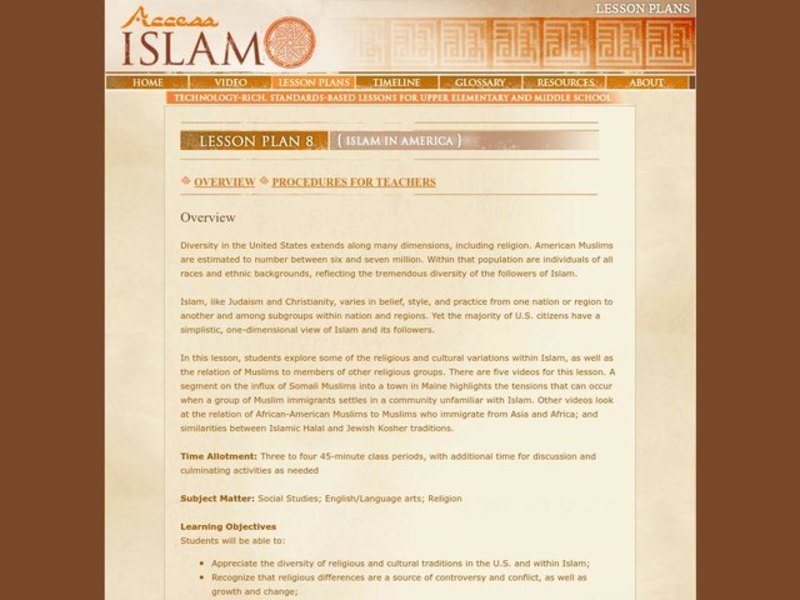 Islam in America Lesson Plan