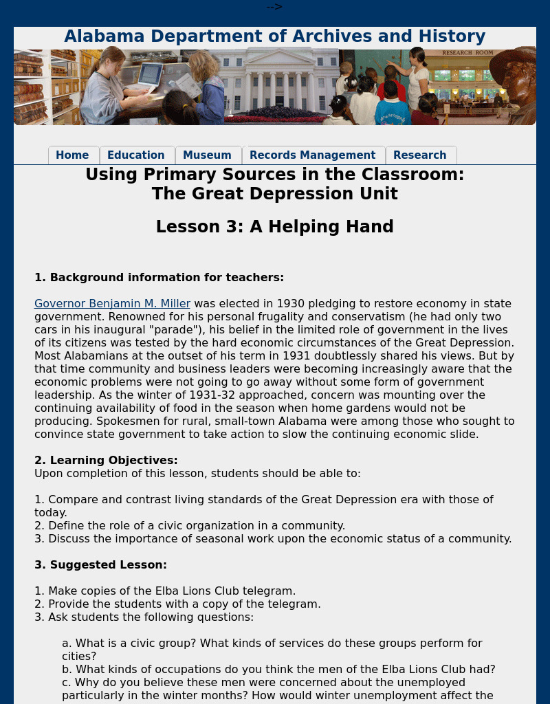 A Helping Hand Lesson Plan