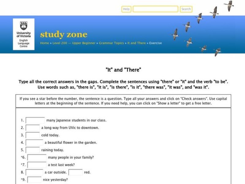 It and There Worksheet