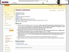 Introduce Contractions Lesson Plan