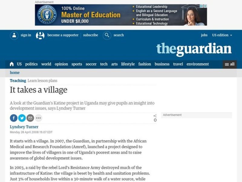 It Takes a Village Lesson Plan