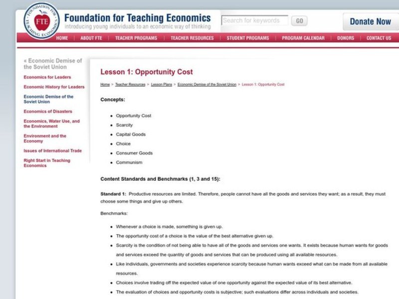 The Soviet Choice For Growth Lesson Plan
