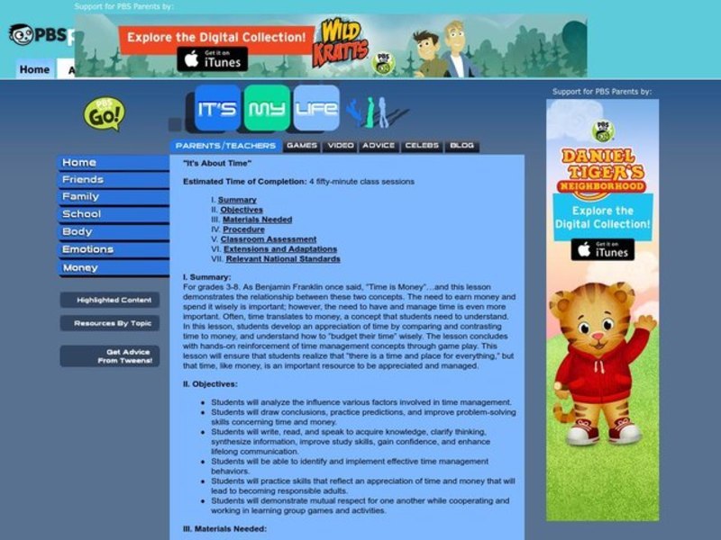 It's About Time Lesson Plan
