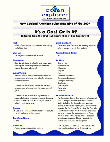 It's a Gas! Or is it? Lesson Plan