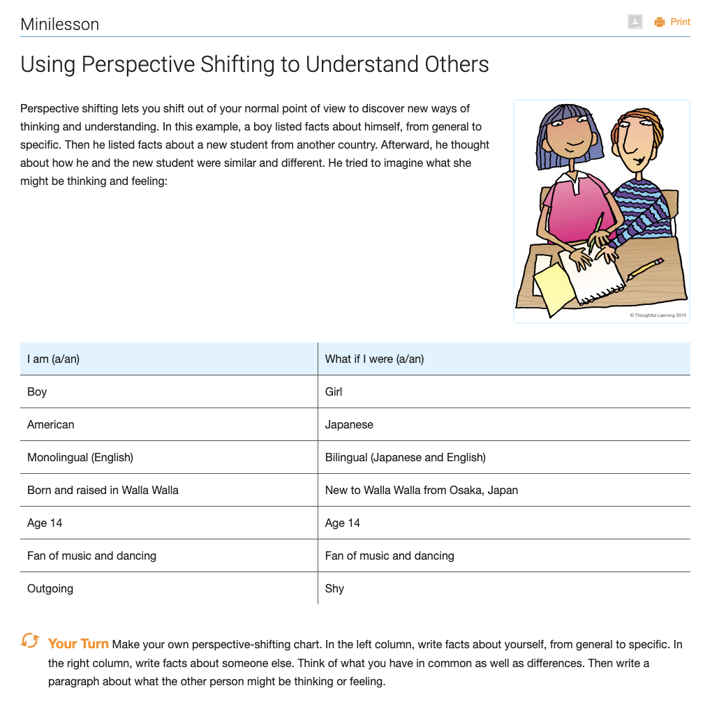 Using Perspective Shifting to Understand Others Activity