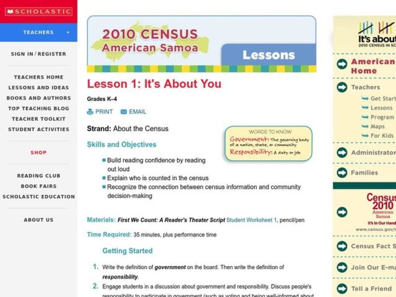 It's About You Lesson Plan