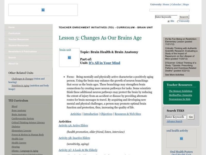 It's All in Your Mind Lesson Plan