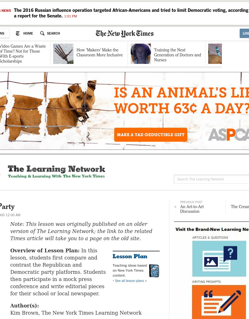 It's My Party Lesson Plan