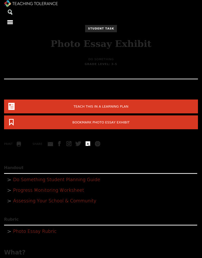 Photo Essay Exhibit Activity