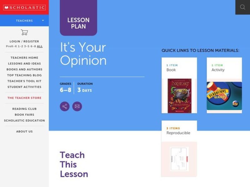 It's Your Opinion Lesson Plan