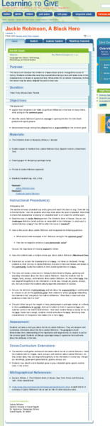 Jackie Robinson, A Black Hero Lesson Plan