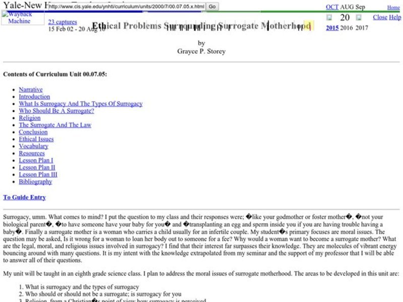 Ethical Problems Surrounding Surrogate Motherhood Lesson Plan