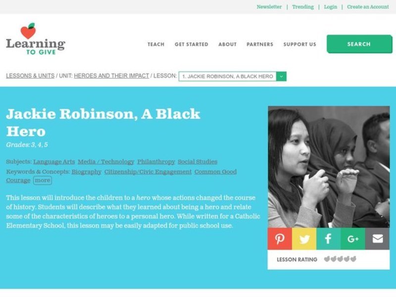 Jackie Robinson, A Black Hero Lesson Plan