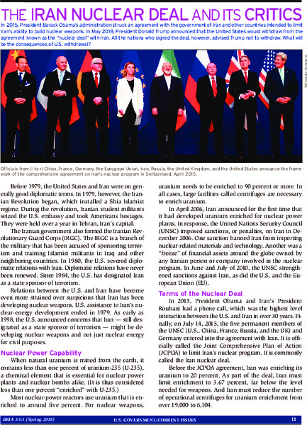 The Iran Nuclear Deal and Its Critics Worksheet