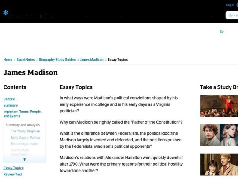 James Madison Worksheet