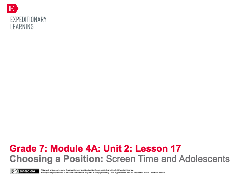 Choosing a Position: Screen Time and Adolescents Lesson Plan