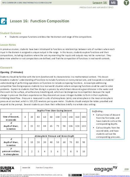 Function Composition Lesson Plan