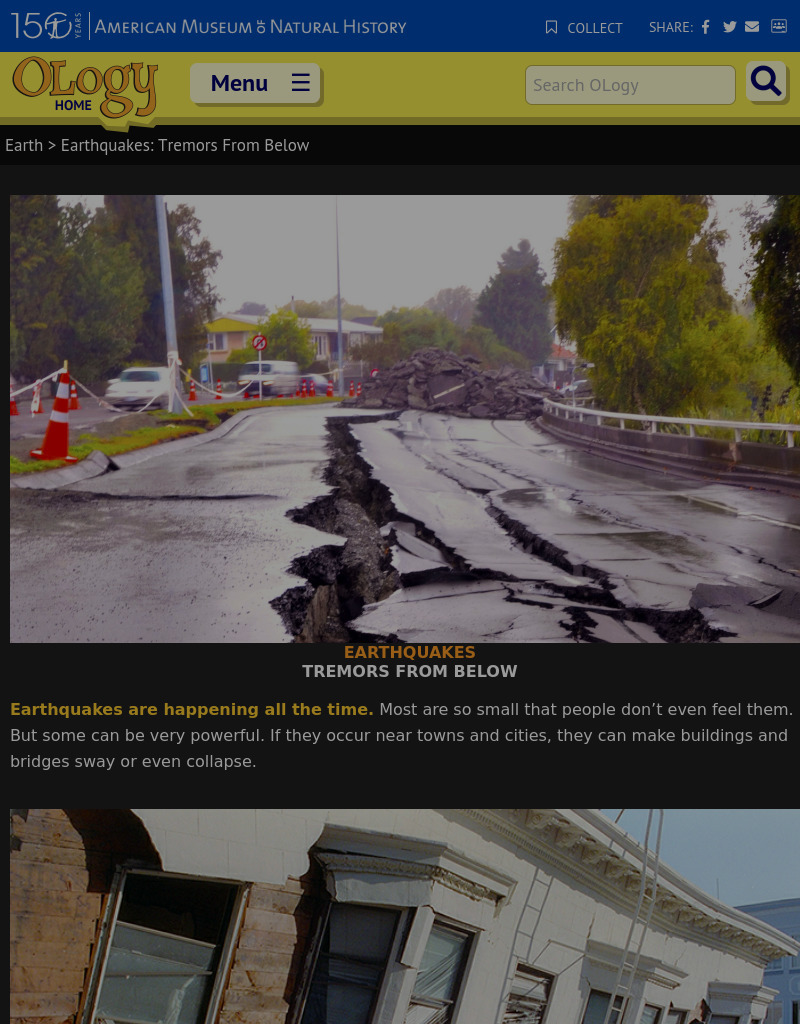 Earthquakes Tremors From Below Website