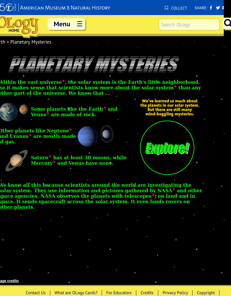 Planetary Mysteries Interactive