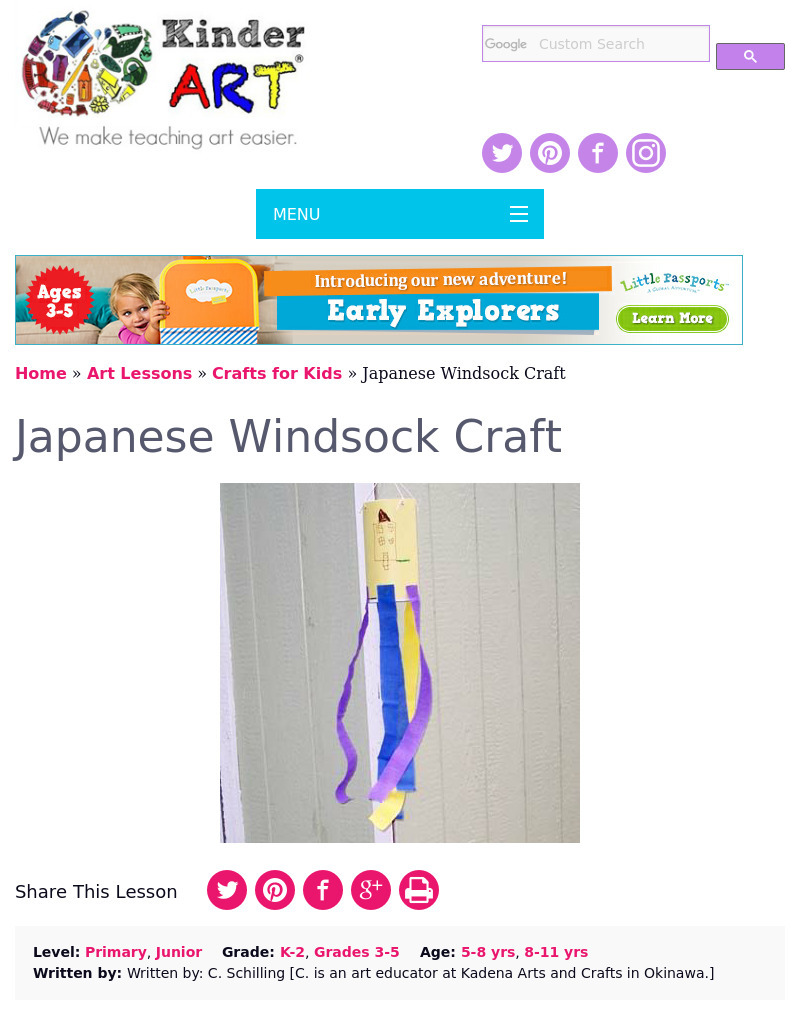 Japanese Abstract Wind Sock Lesson Plan