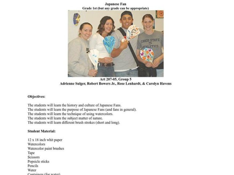 Japanese Fan Lesson Plan