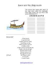 Jason and the Argonauts Worksheet