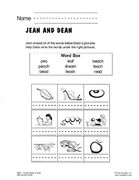 Jean and Dean Worksheet