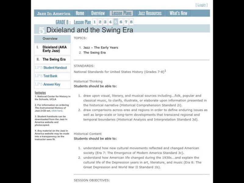 Jazz in America Lesson Plan