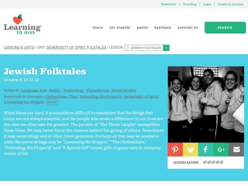 Jewish Folktales Lesson Plan