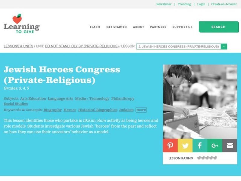 Jewish Heroes Congress Lesson Plan