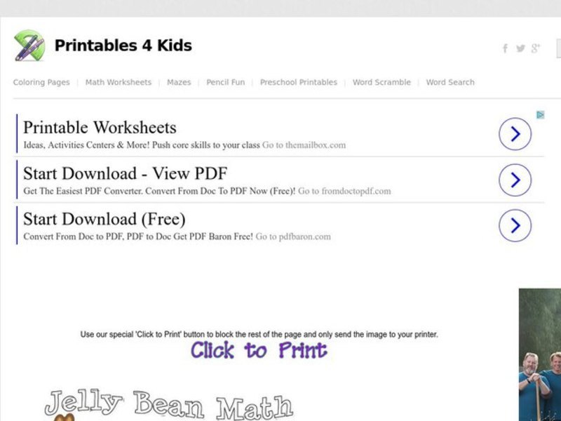 Jelly Bean Math Worksheet