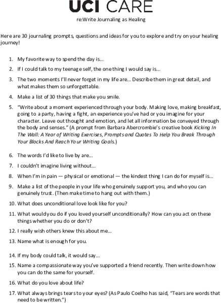 re:Write Journaling as Healing Writing