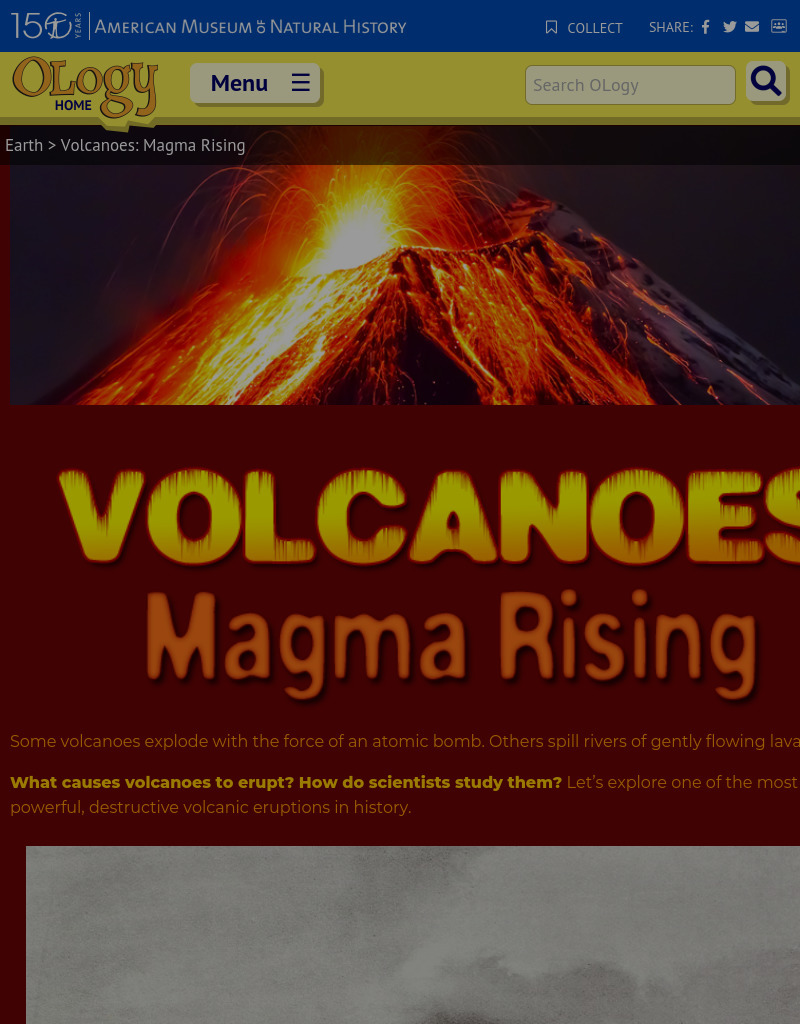 Volcanoes Magma Rising Website