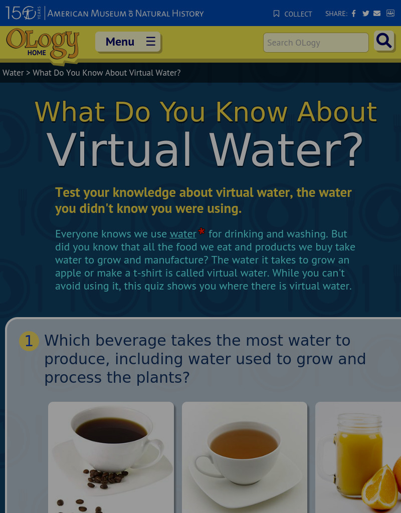 What Do You Know About Virtual Water? Interactive