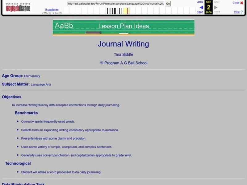 Journal Writing Lesson Plan